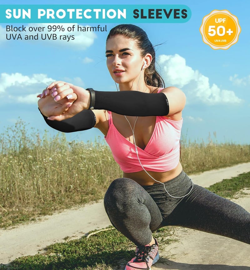 HiRui Arm Compression Sleeves for Men Women Youth, UV Protection 20-30mmHG Support Tattoo Cover, Breathable Moisture-Wicking - Image 4